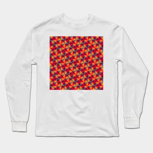 Geometric Triangle Pattern (Autumn Colours) Long Sleeve T-Shirt